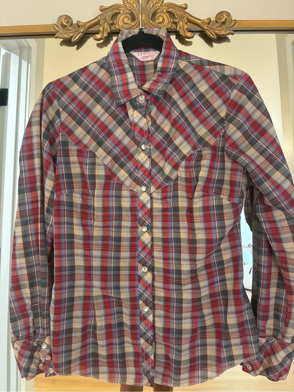 H Bar C vintage western pearl snap small